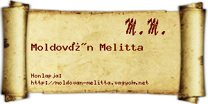 Moldován Melitta névjegykártya